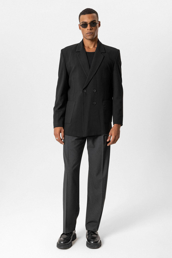 ANT Double Breasted Men's Blazer Jacket with Bag Pocket - Toronto