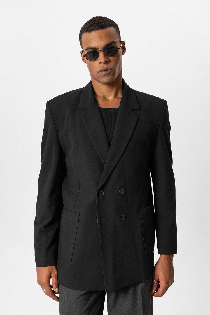 ANT Double Breasted Men's Blazer Jacket with Bag Pocket - Toronto