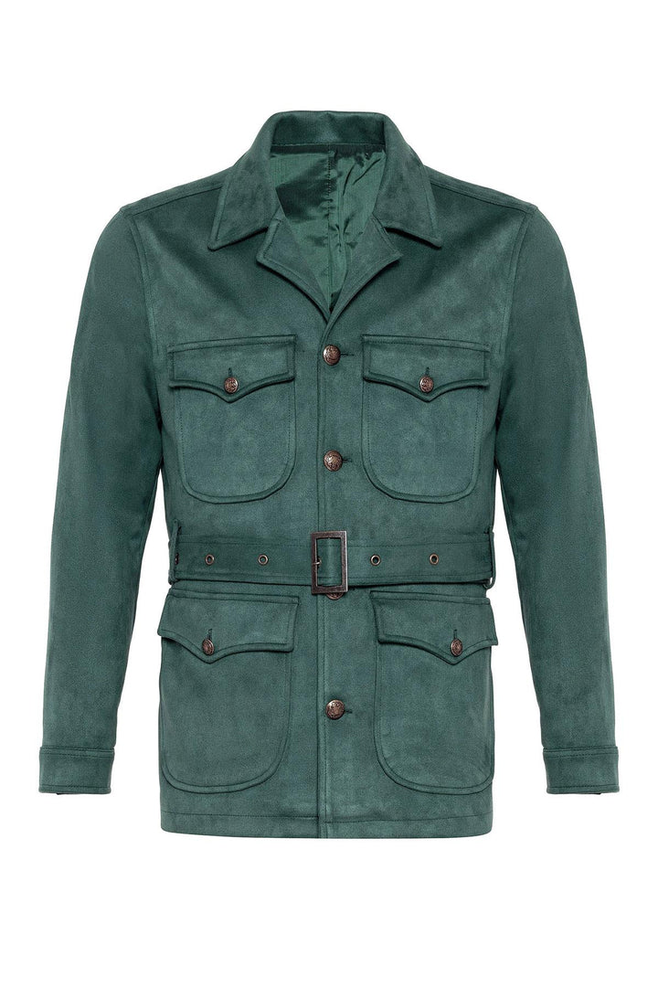 ANT Men's Slim Fit Belted Suede Coat - Playa del Carmen
