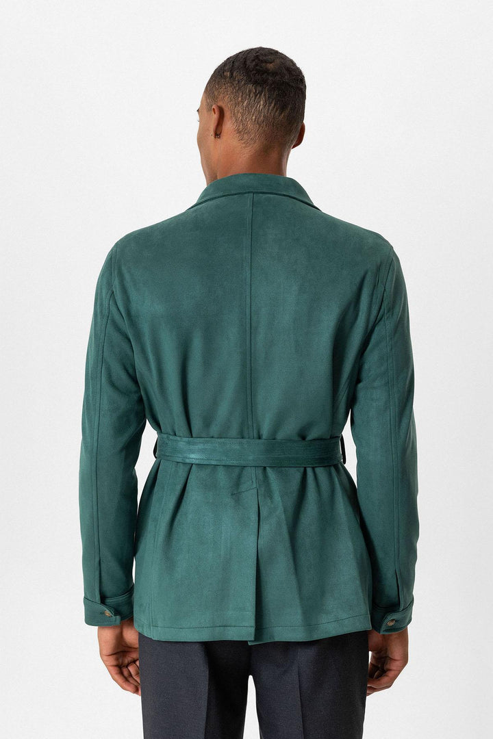 ANT Men's Slim Fit Belted Suede Coat - Playa del Carmen