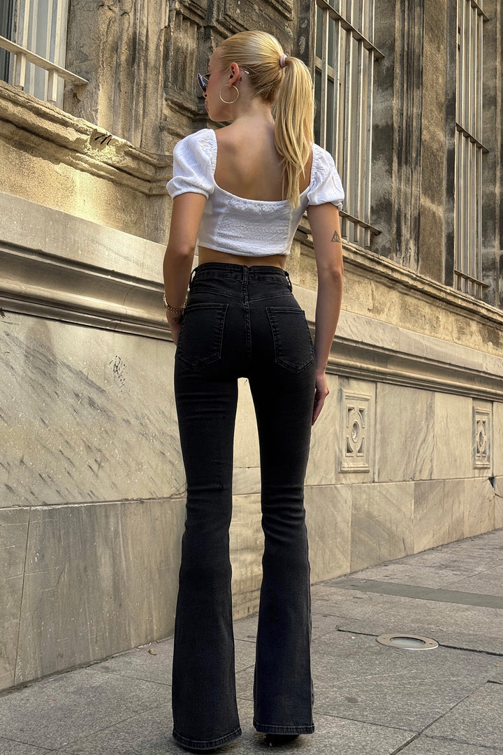 Antrasit 5 Cepli Full Likra İspanyol Paça Jean BCHNW-251192 - Angers