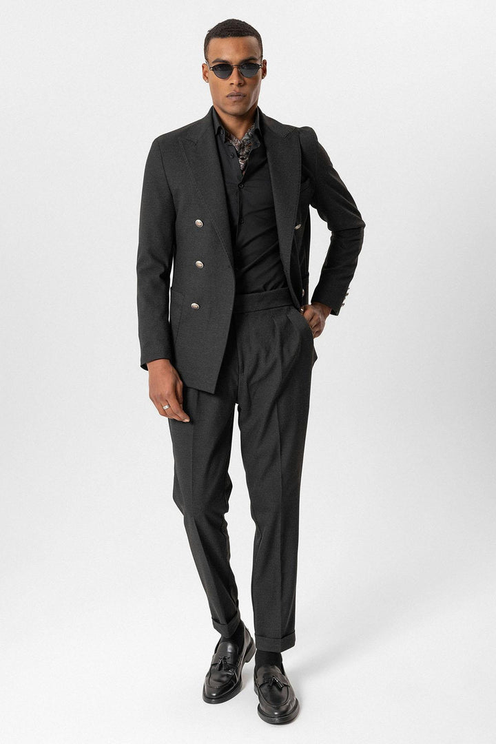 ANT Antioch Anthracite Unlined Double Breasted Men's Blazer Jacket - Meridian