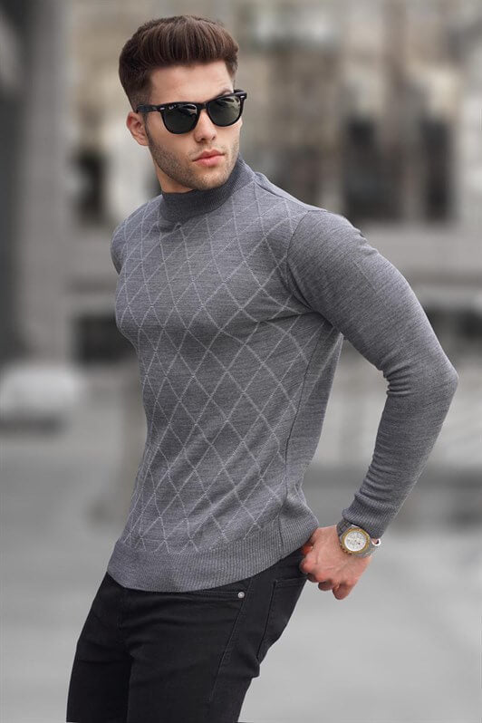 MDX Anthracite Fisherman Collar Sweater 5785 - Rochester Hills
