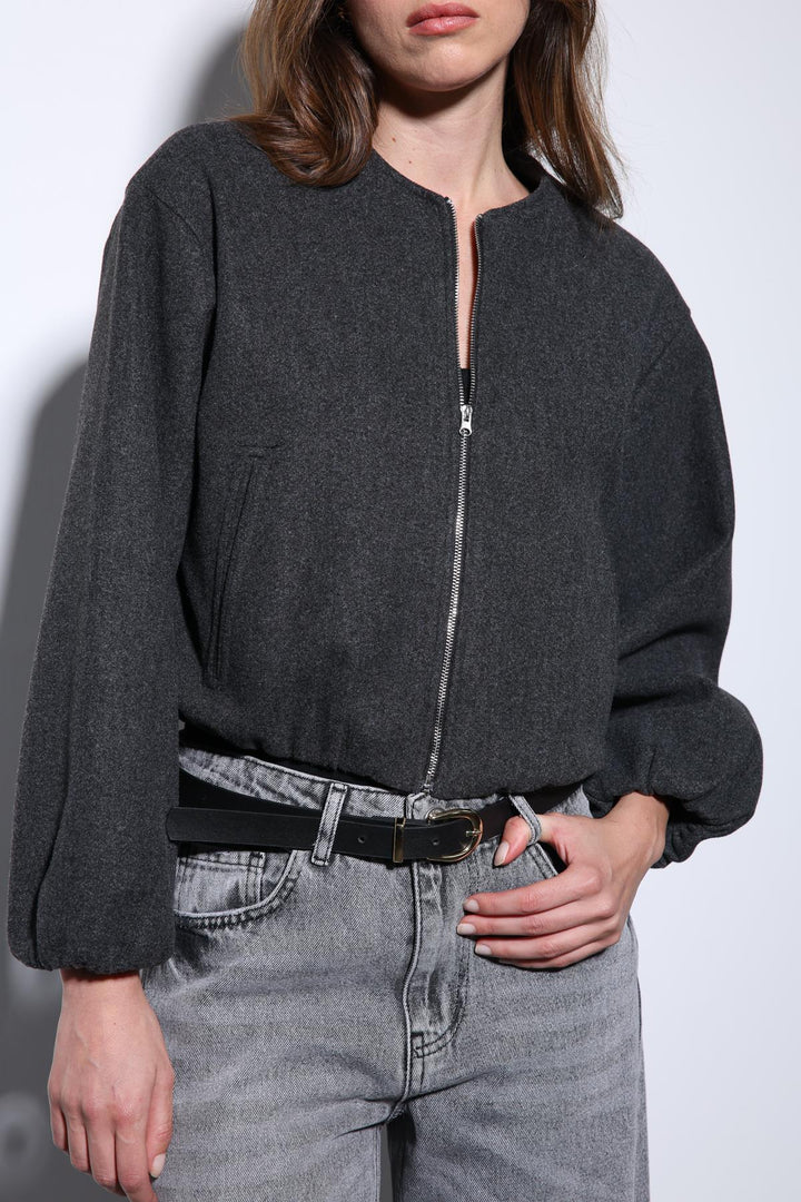 ANT Antioch Anthracite Elastic Waist Crop Women's Jacket - San Jacinto