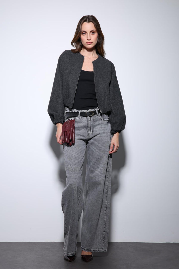 ANT Antioch Anthracite Elastic Waist Crop Women's Jacket - San Jacinto