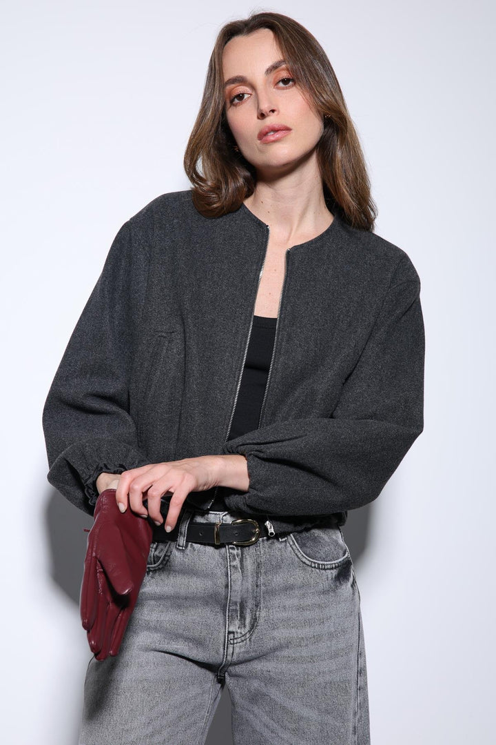 ANT Antioch Anthracite Elastic Waist Crop Women's Jacket - San Jacinto