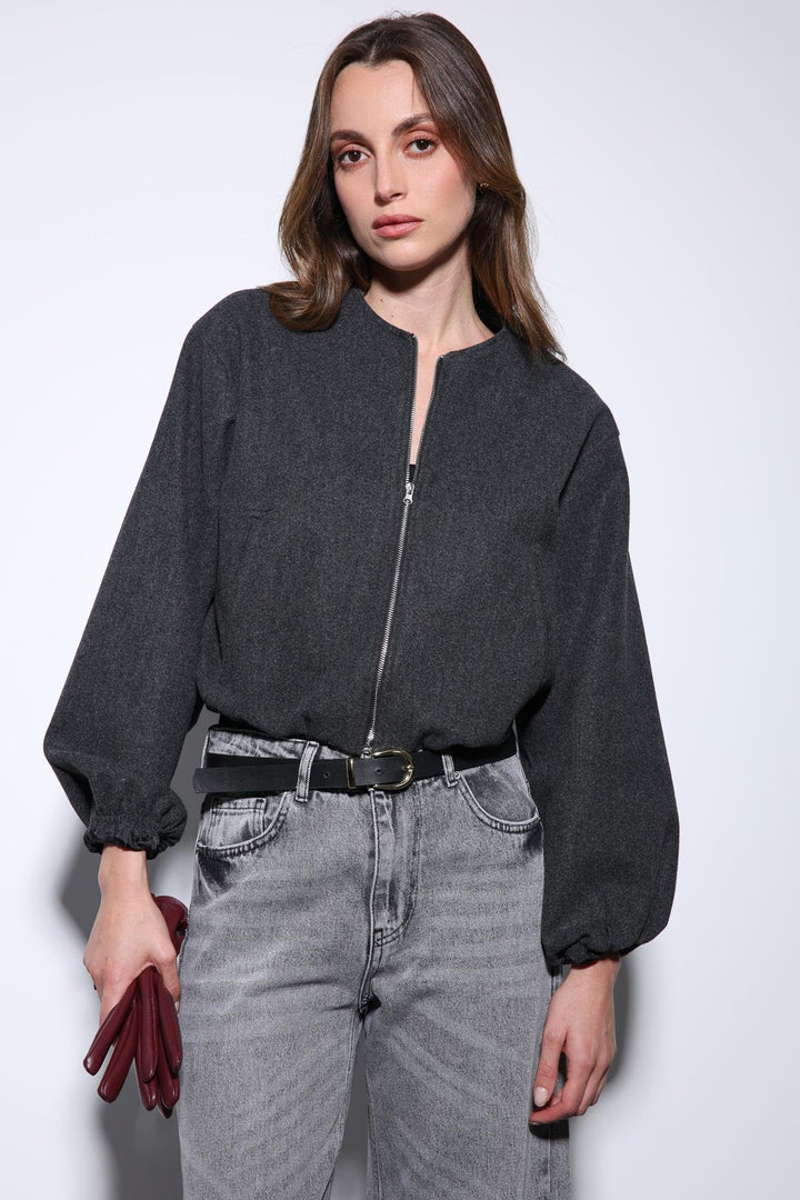ANT Antioch Anthracite Elastic Waist Crop Women's Jacket - San Jacinto