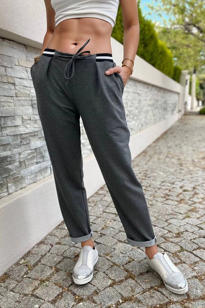 Anthracite High Waist Elasticated Pocket Comfort Fit Trousers BCBSK-25700-3523 - Vestavia Hills