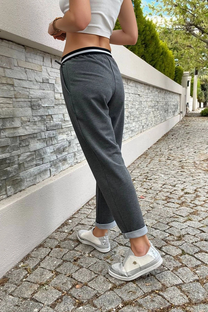 Anthracite High Waist Elasticated Pocket Comfort Fit Trousers BCBSK-25700-3523 - Vestavia Hills