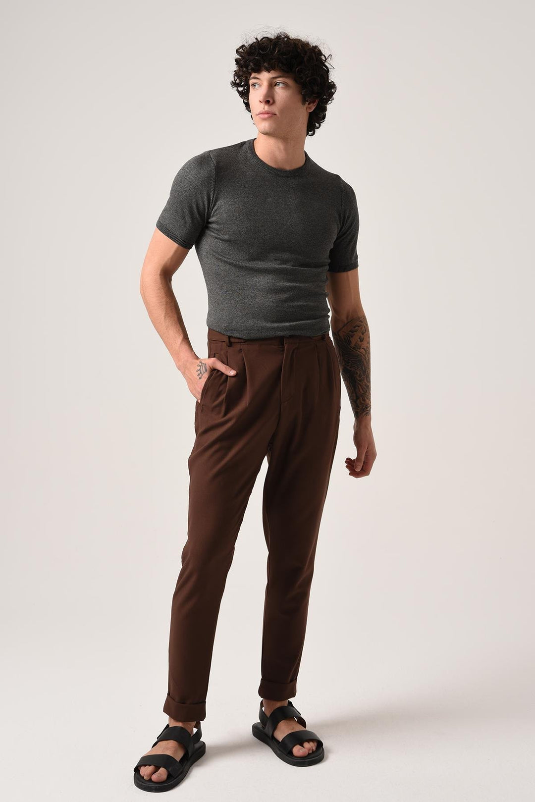 ANT Antioch Anthracite Bicycle Collar Knit T-Shirt - Town Country