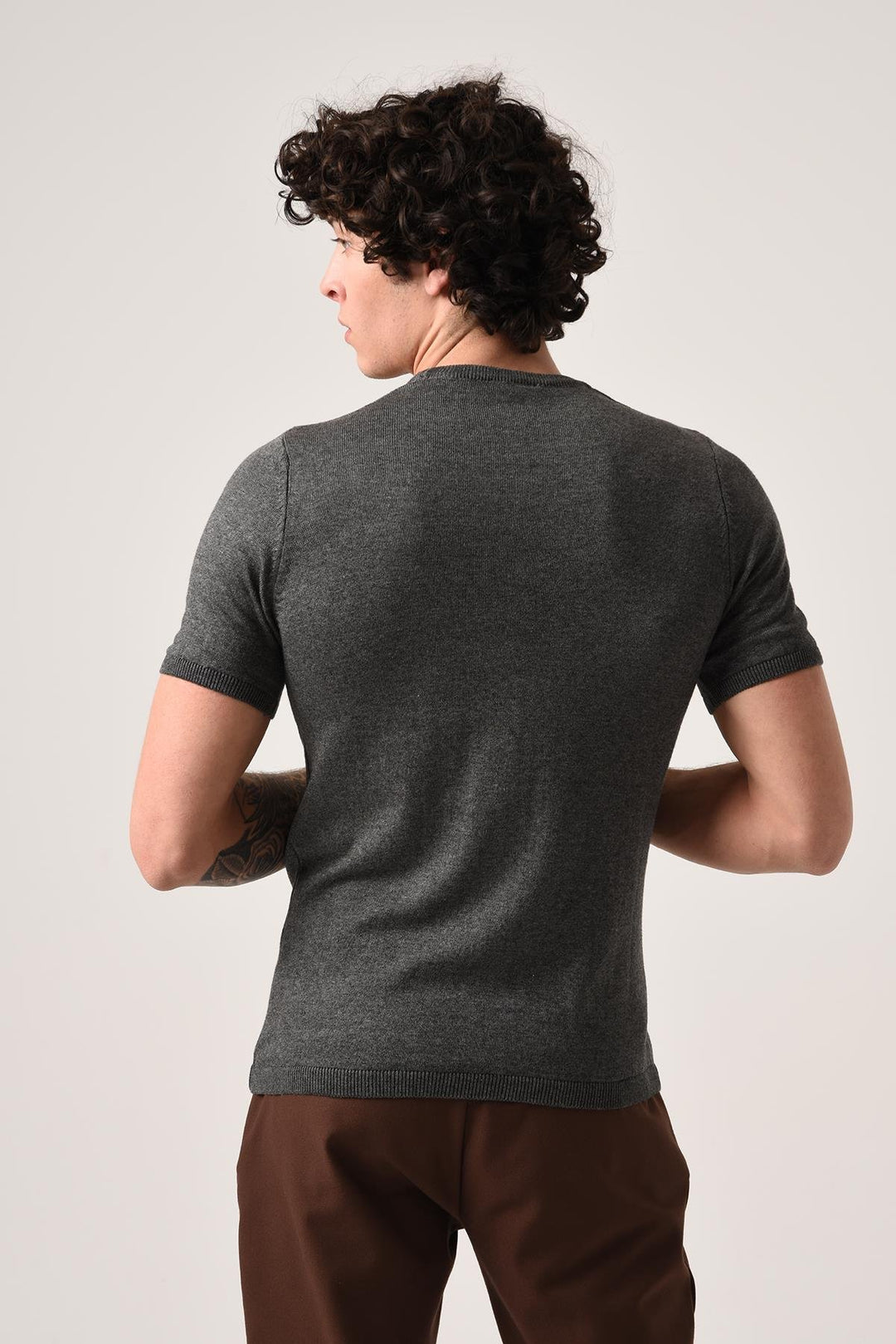 ANT Antioch Anthracite Bicycle Collar Knit T-Shirt - Town Country