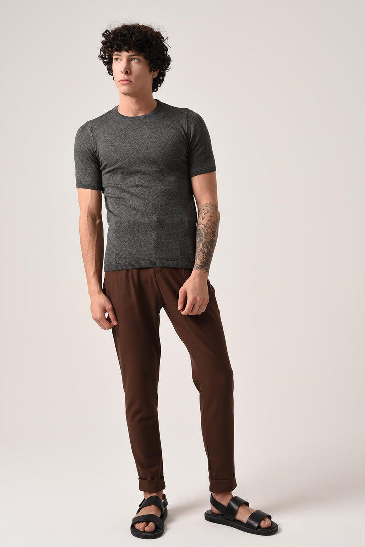 ANT Antioch Anthracite Bicycle Collar Knit T-Shirt - Town Country