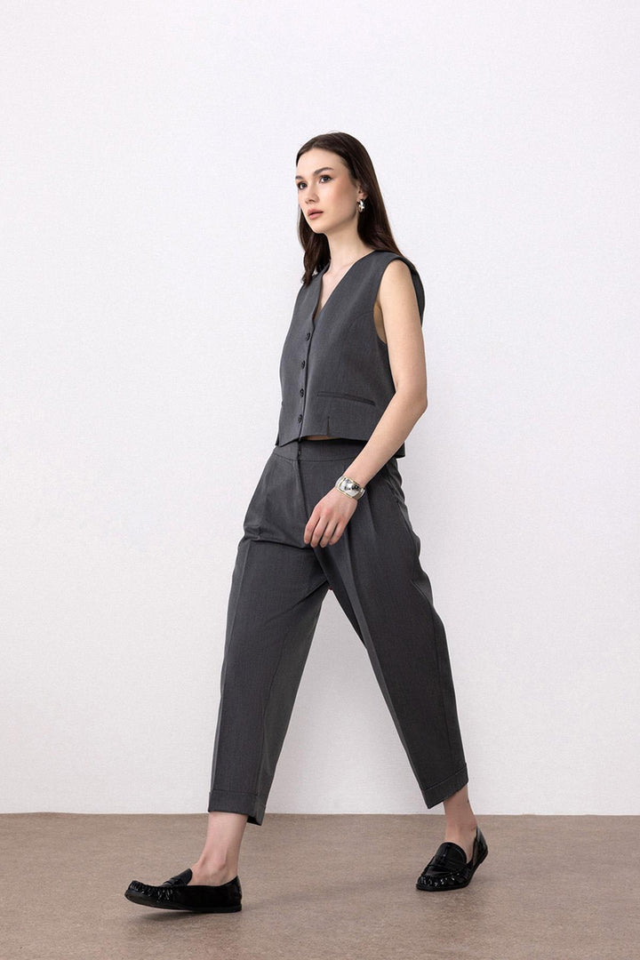 ANT Antioch Anthracite Double Pleated Pencil Women's Pants - Pontevedra