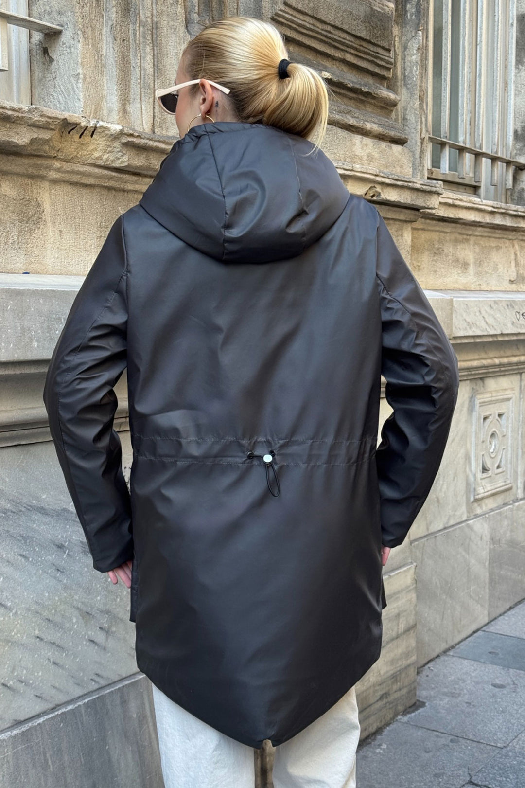 Anthracite Wide Pocket Hooded Long Coat BCVL-254205 - Tallinn