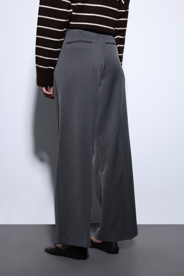 ANT Antioch Anthracite Wide Leg Women's Trousers - Evans