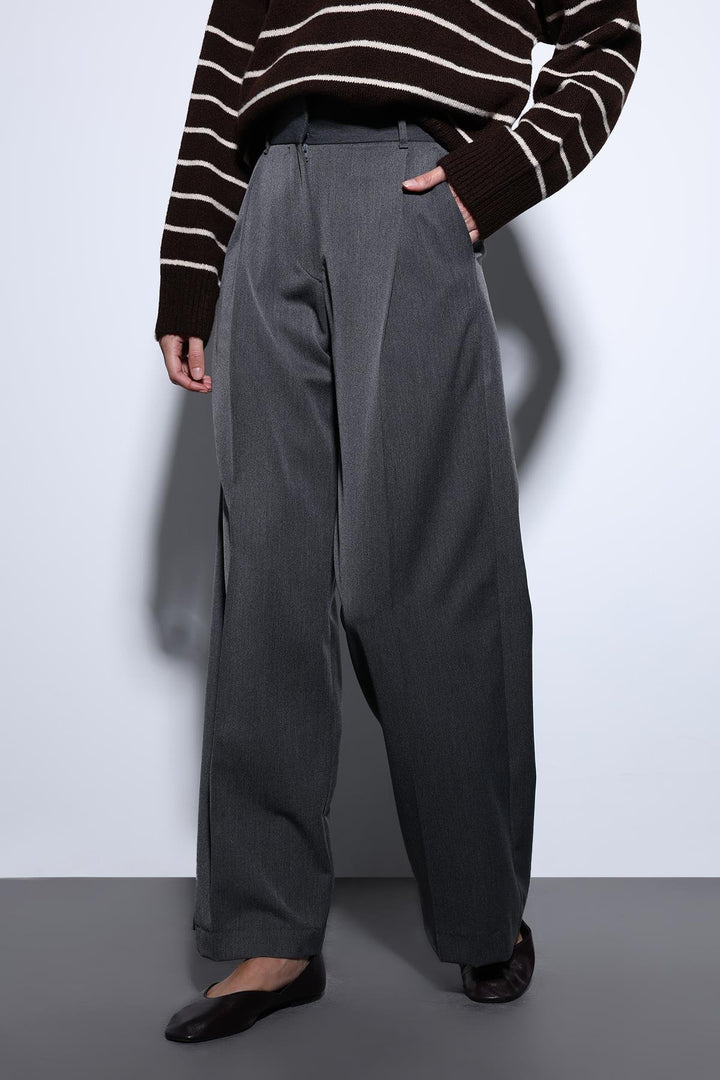 ANT Antioch Anthracite Wide Leg Women's Trousers - Evans