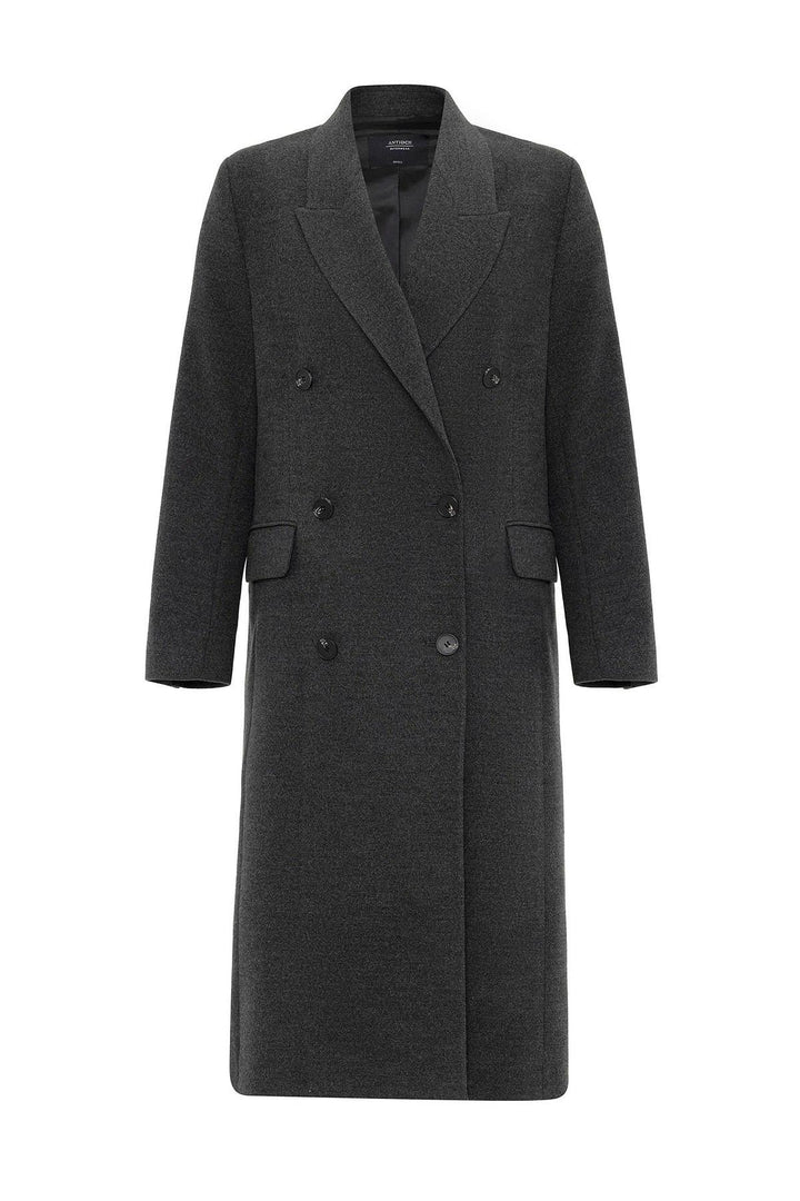 ANT Antioch Anthracite Women's Wrap Long Coat - Badalona
