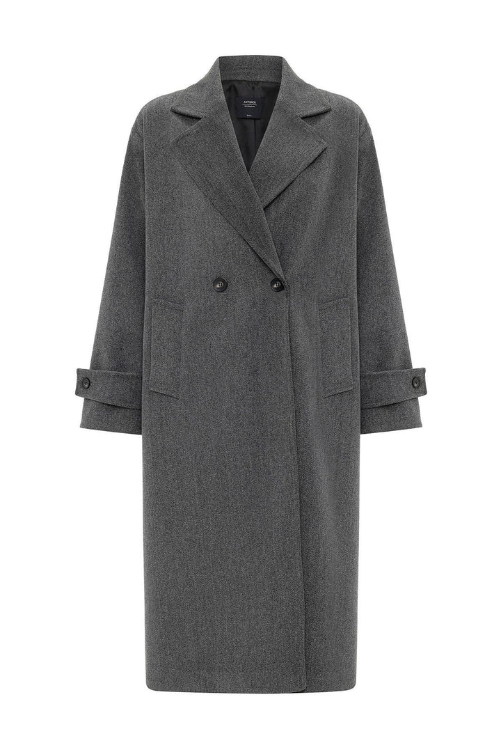 ANT Antioch Anthracite Women's Soft Textured Oversized Wrap Coat - Strasbourg
