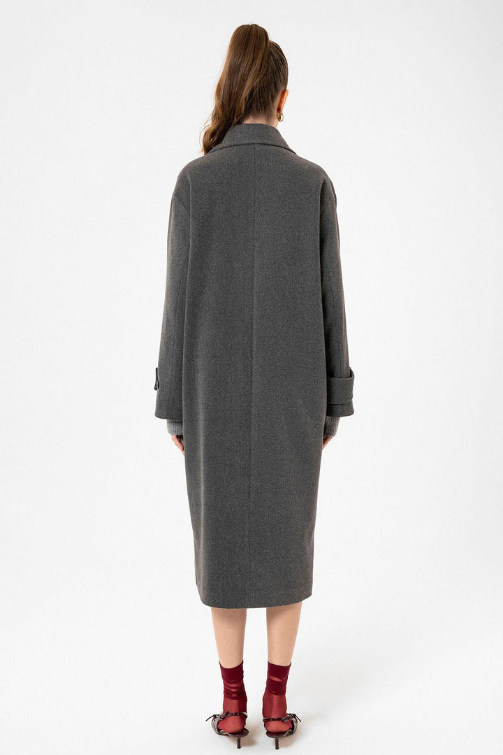 ANT Antioch Anthracite Women's Soft Textured Oversized Wrap Coat - Strasbourg