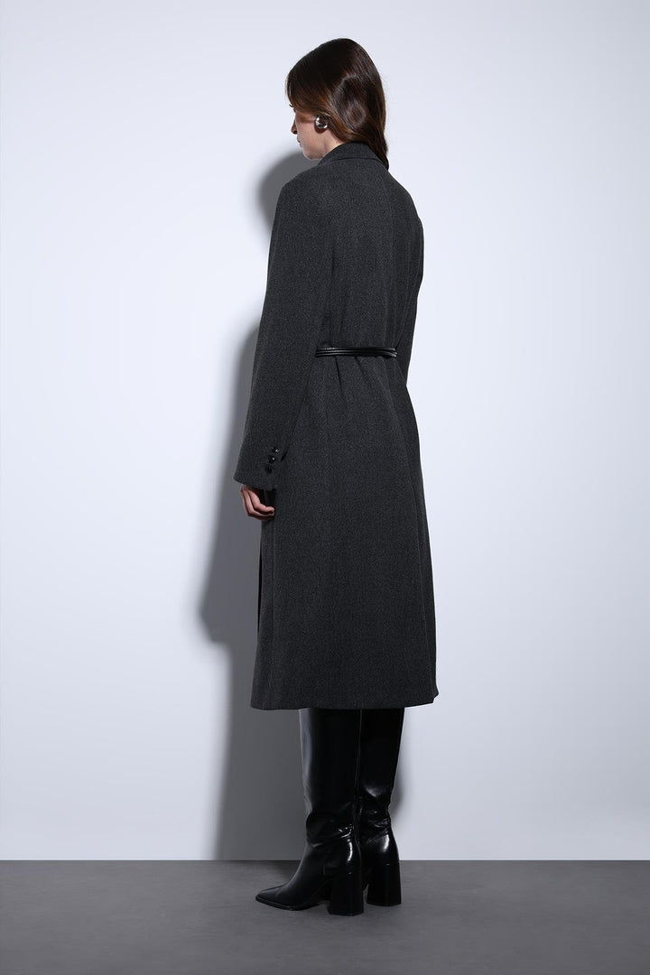 ANT Antioch Anthracite Belted Wrap Women's Coat - Old Bridge