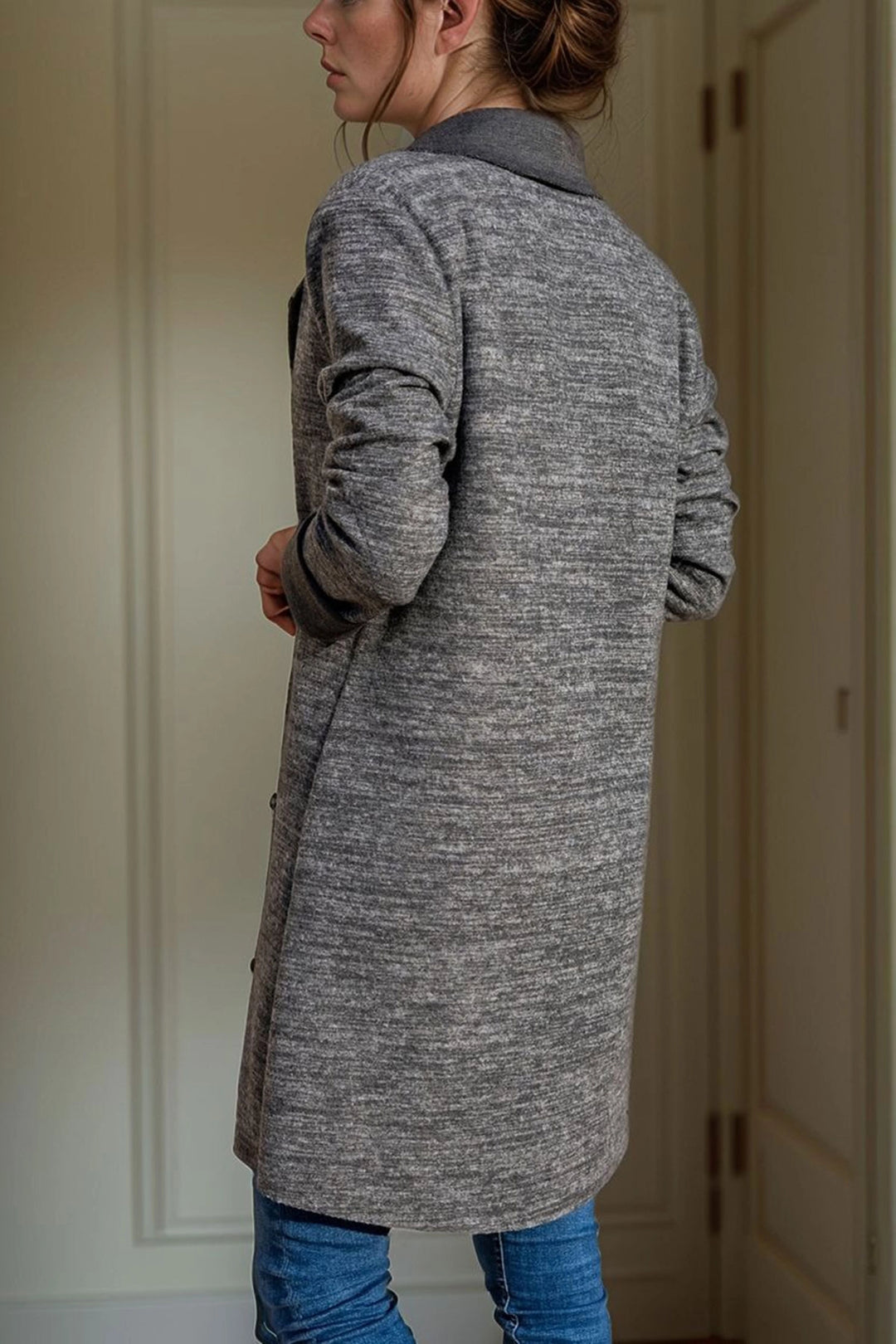Anthracite Textured Pocketed Long Jacket BCBSK-25700-3010 - Westfield