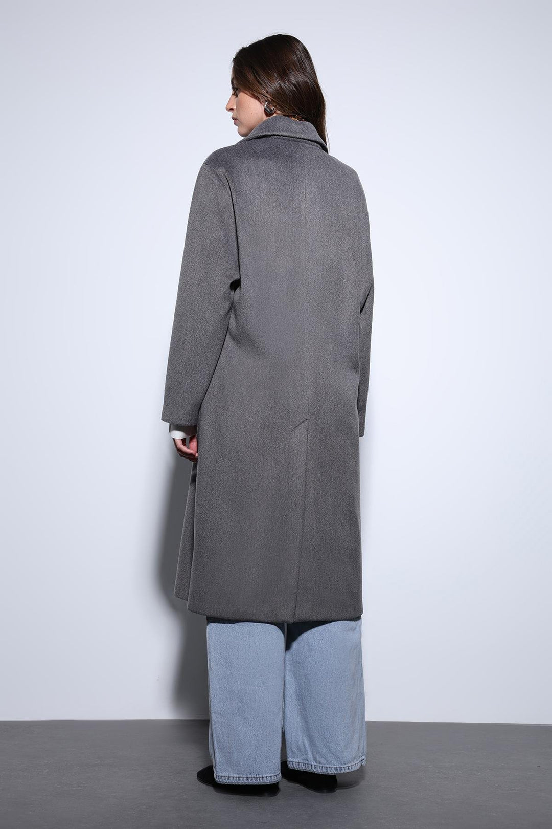 ANT Antioch Anthracite Double-Breasted Women's Coat - San José del Cabo
