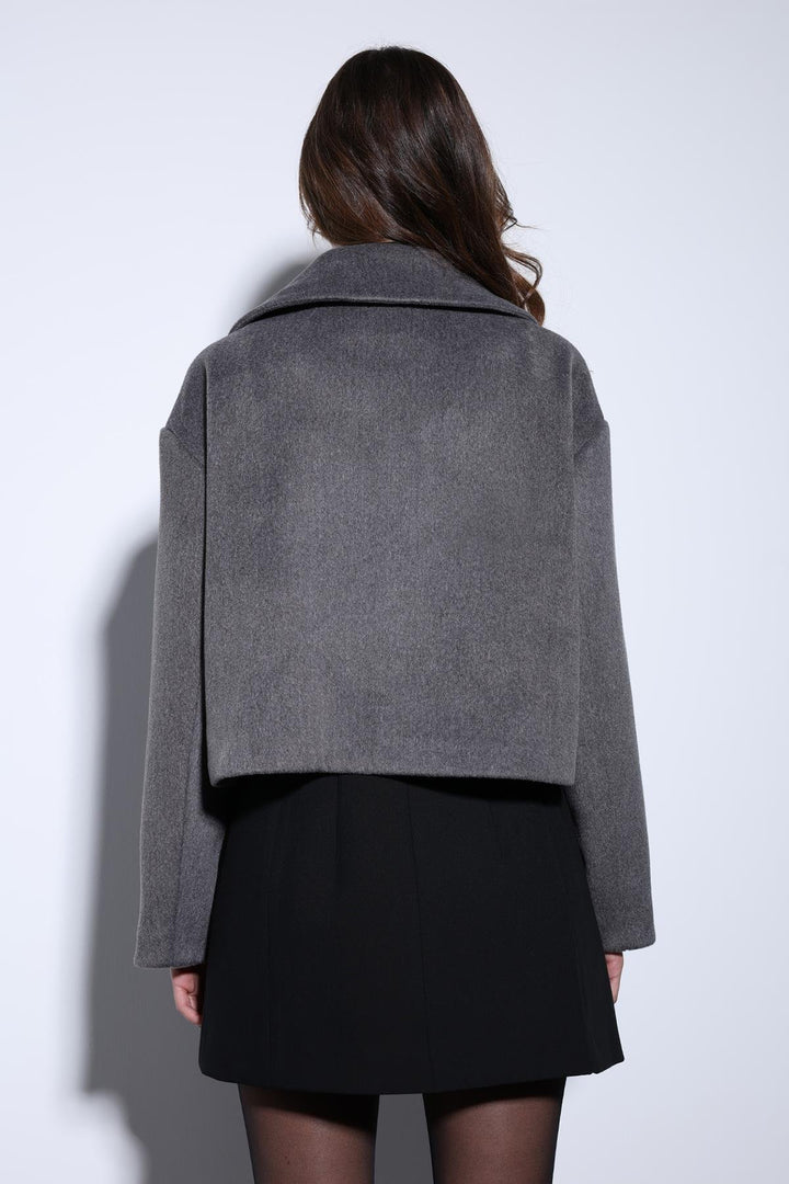 ANT Antioch Anthracite Double-Breasted Women's Short Coat - Asti