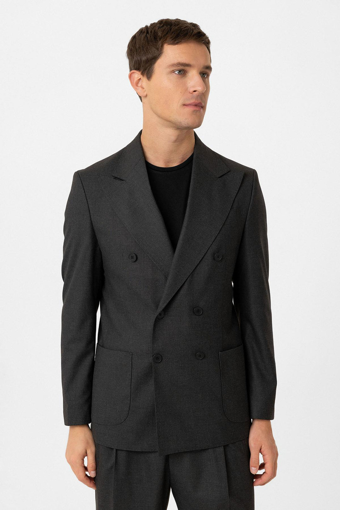ANT Antioch Anthracite Cross-Closure Italian Cut Men's Suit - Brive-la-Gaillarde