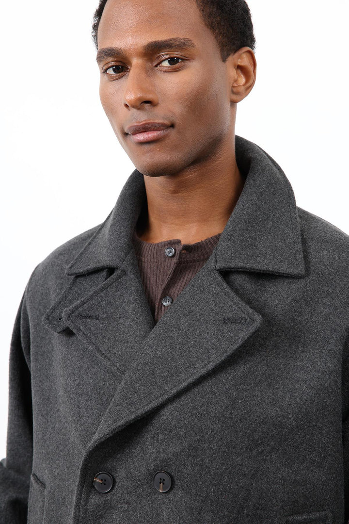 ANT Antioch Anthracite Double-Breasted Short Men's Coat - Apple Valley