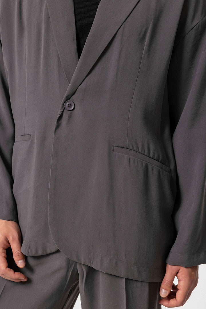 ANT Antioch Anthracite Oversize Unlined Men's Blazer Jacket - Trento