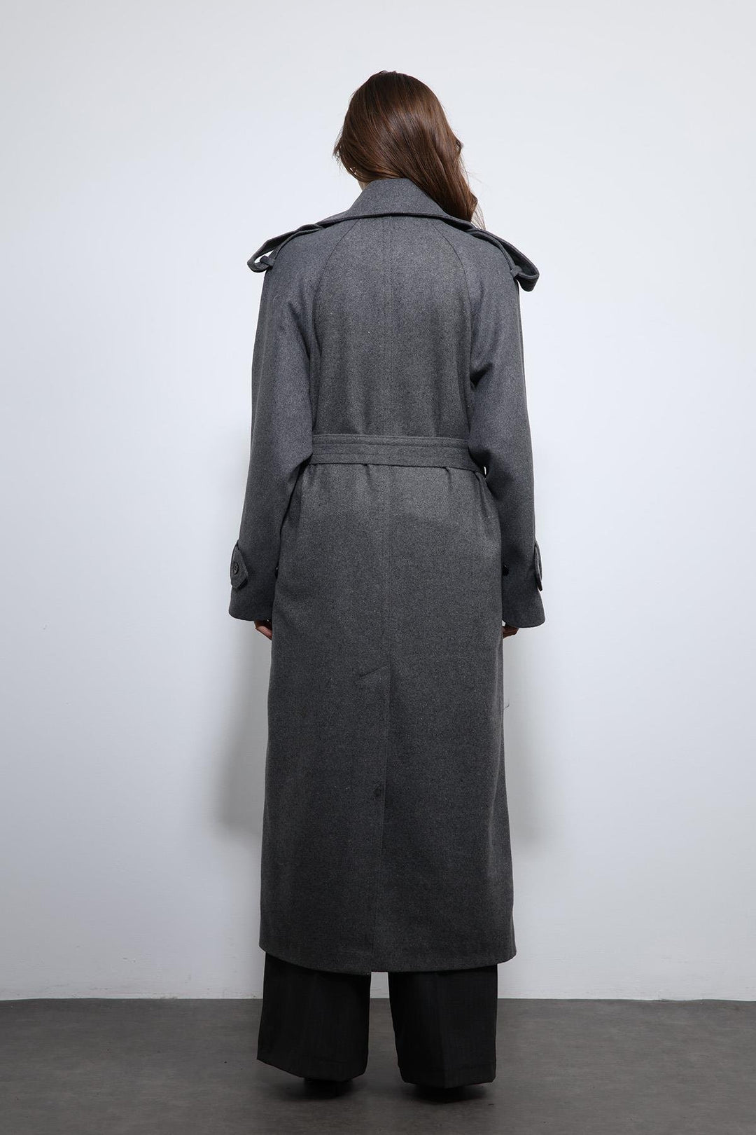 ANT Antioch Anthracite Oversized Belted Coat - Metairie