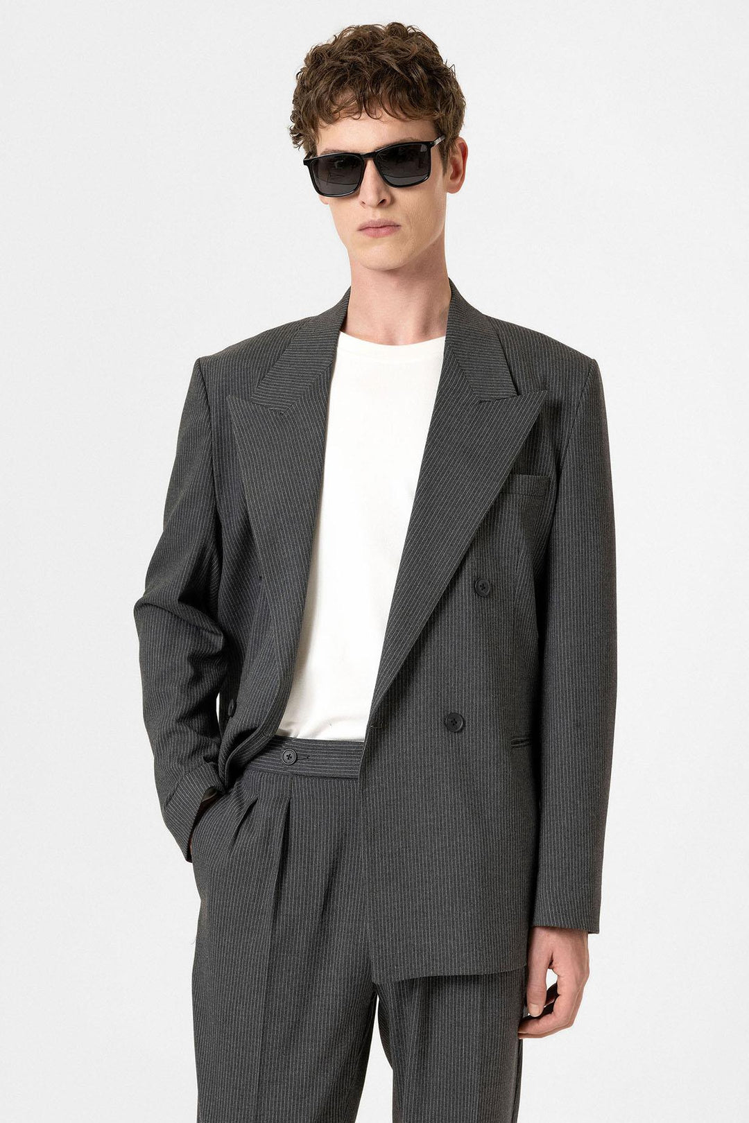 ANT Antioch Anthracite Comfortable Pinstriped Men's Blazer Jacket - Auburn
