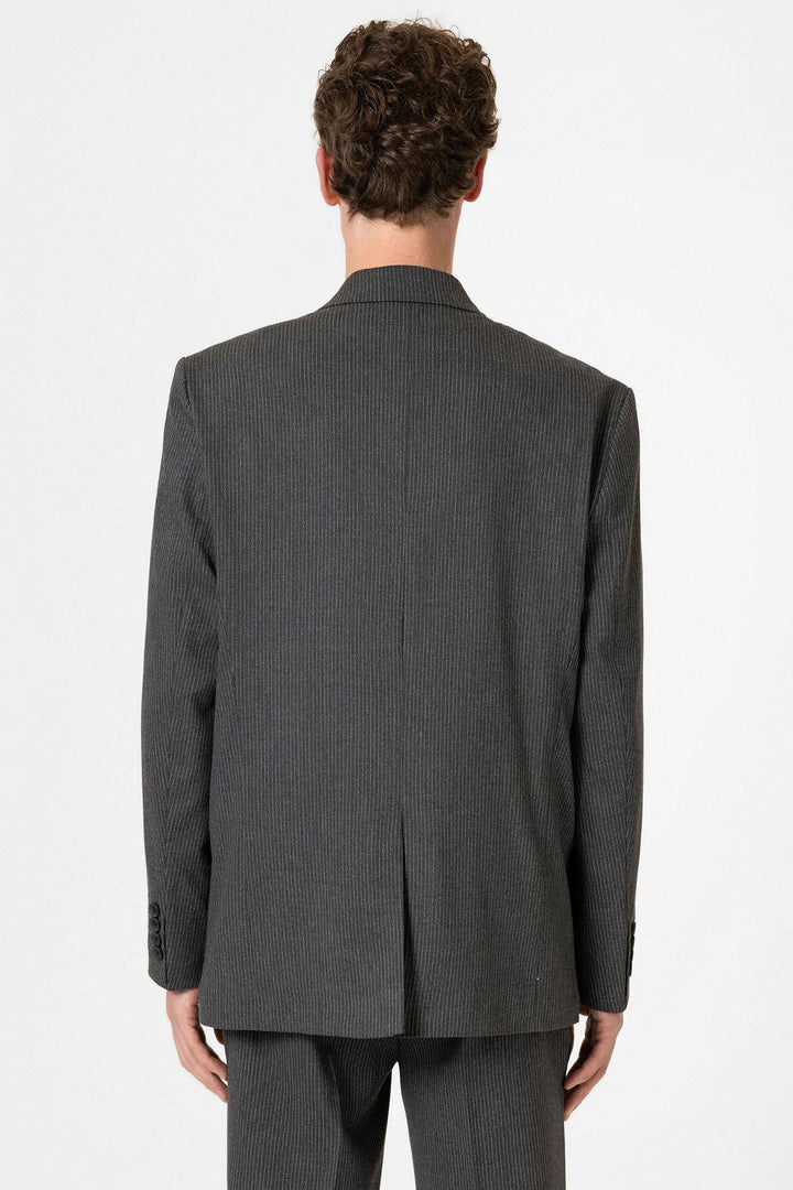 ANT Antioch Anthracite Comfortable Pinstriped Men's Blazer Jacket - Auburn