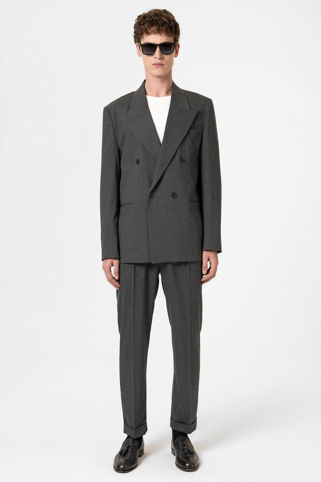 ANT Antioch Anthracite Comfortable Pinstriped Men's Blazer Jacket - Auburn