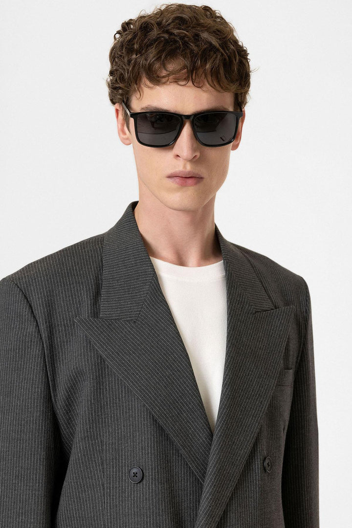 ANT Antioch Anthracite Comfortable Pinstriped Men's Blazer Jacket - Auburn