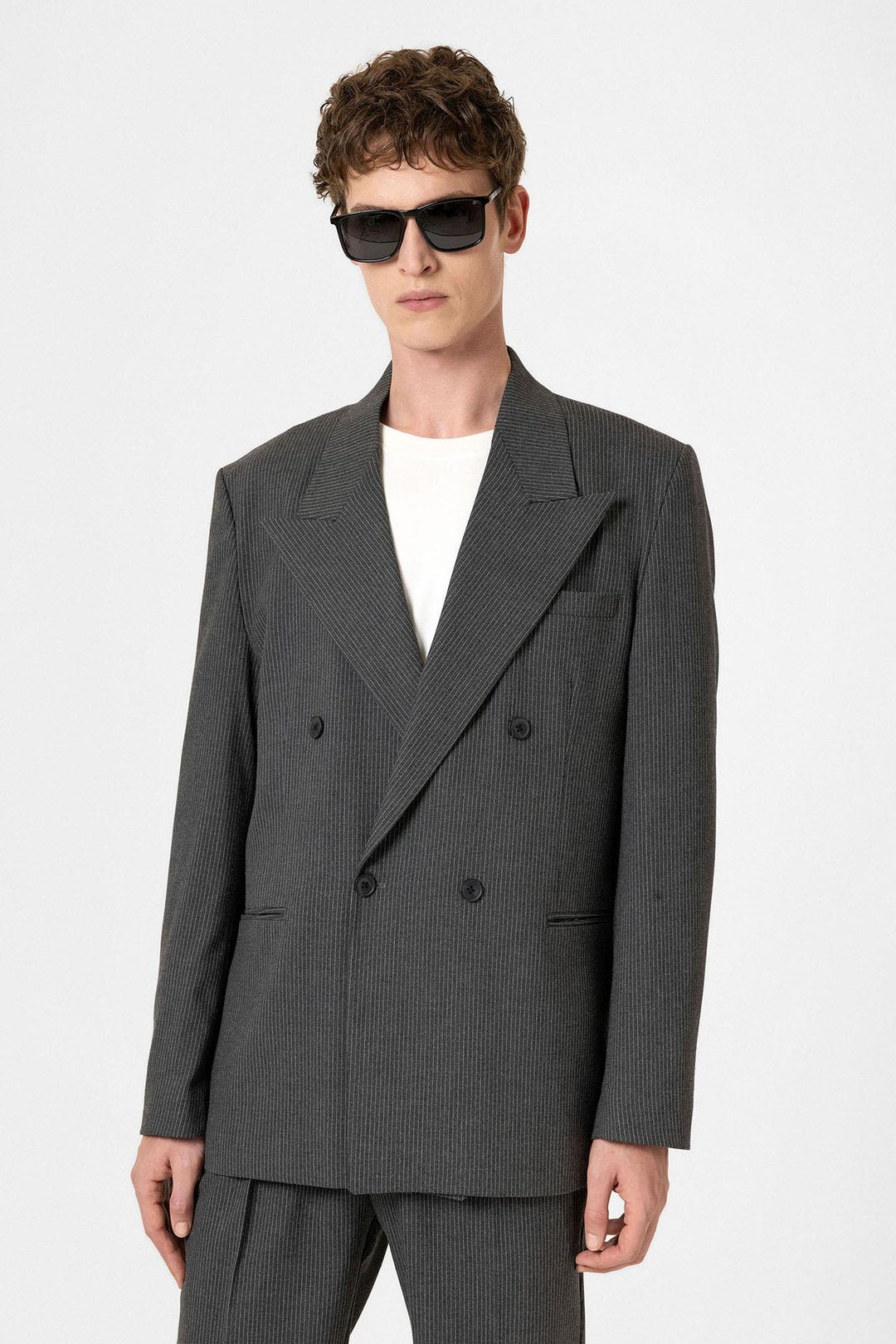 ANT Antioch Anthracite Comfortable Pinstriped Men's Blazer Jacket - Auburn