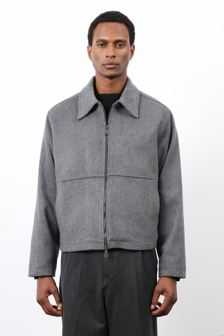 ANT Antioch Anthracite Regular Fit Textured Men's Coat - Soest