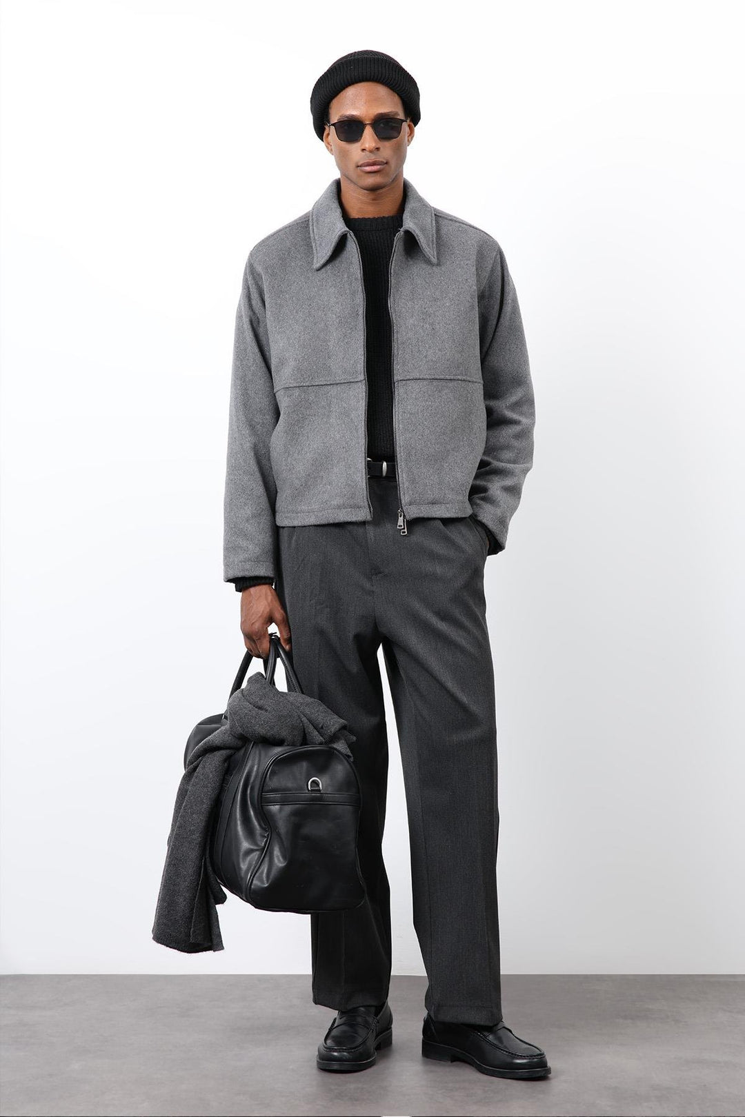 ANT Antioch Anthracite Regular Fit Textured Men's Coat - Soest