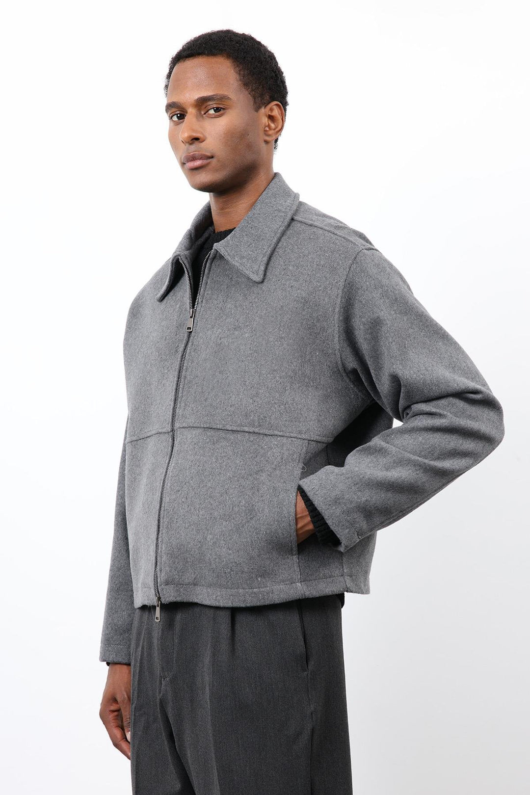 ANT Antioch Anthracite Regular Fit Textured Men's Coat - Soest
