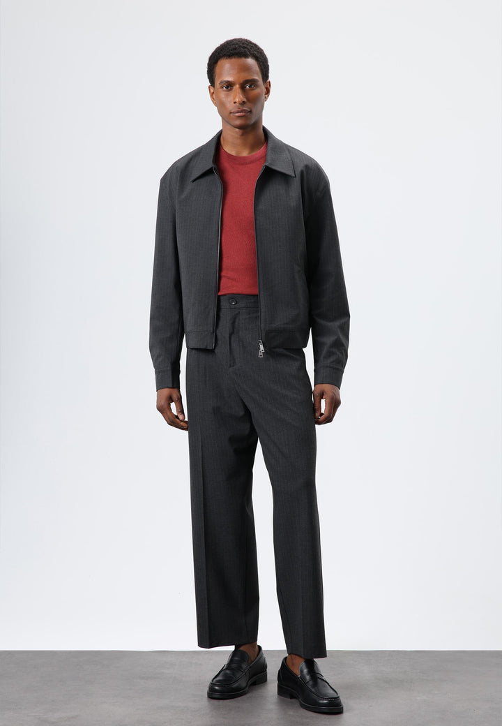 ANT Antioch Antrasit Relax Fit Çizgili Erkek Pantolon - Chino Hills