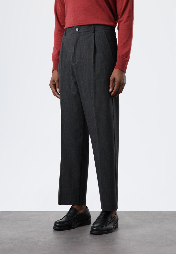 ANT Antioch Antrasit Relax Fit Çizgili Erkek Pantolon - Chino Hills