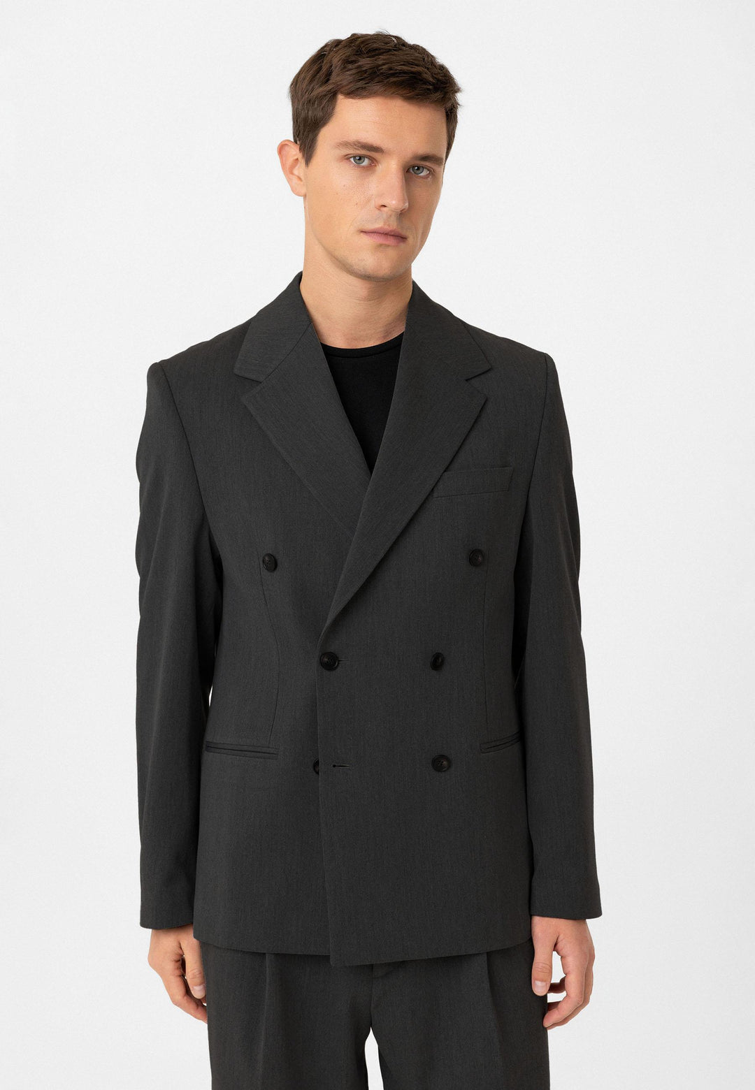 ANT Antioch Anthracite Relax Fit Double Breasted Men's Blazer Jacket - Escondido