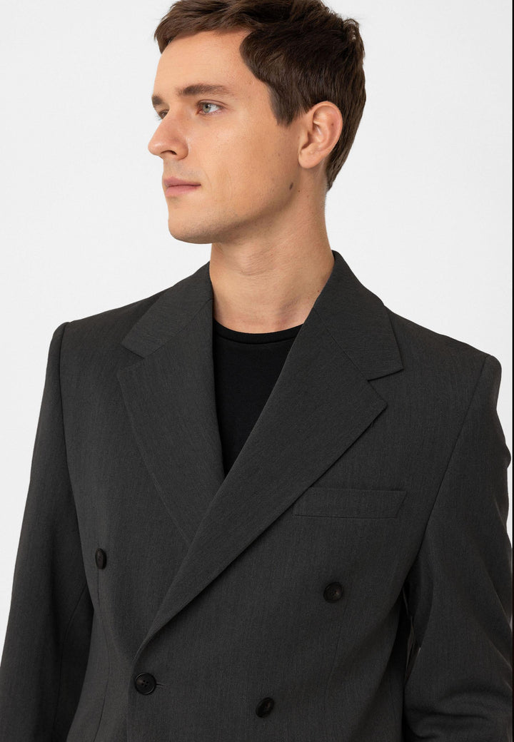 ANT Antioch Anthracite Relax Fit Double Breasted Men's Blazer Jacket - Escondido