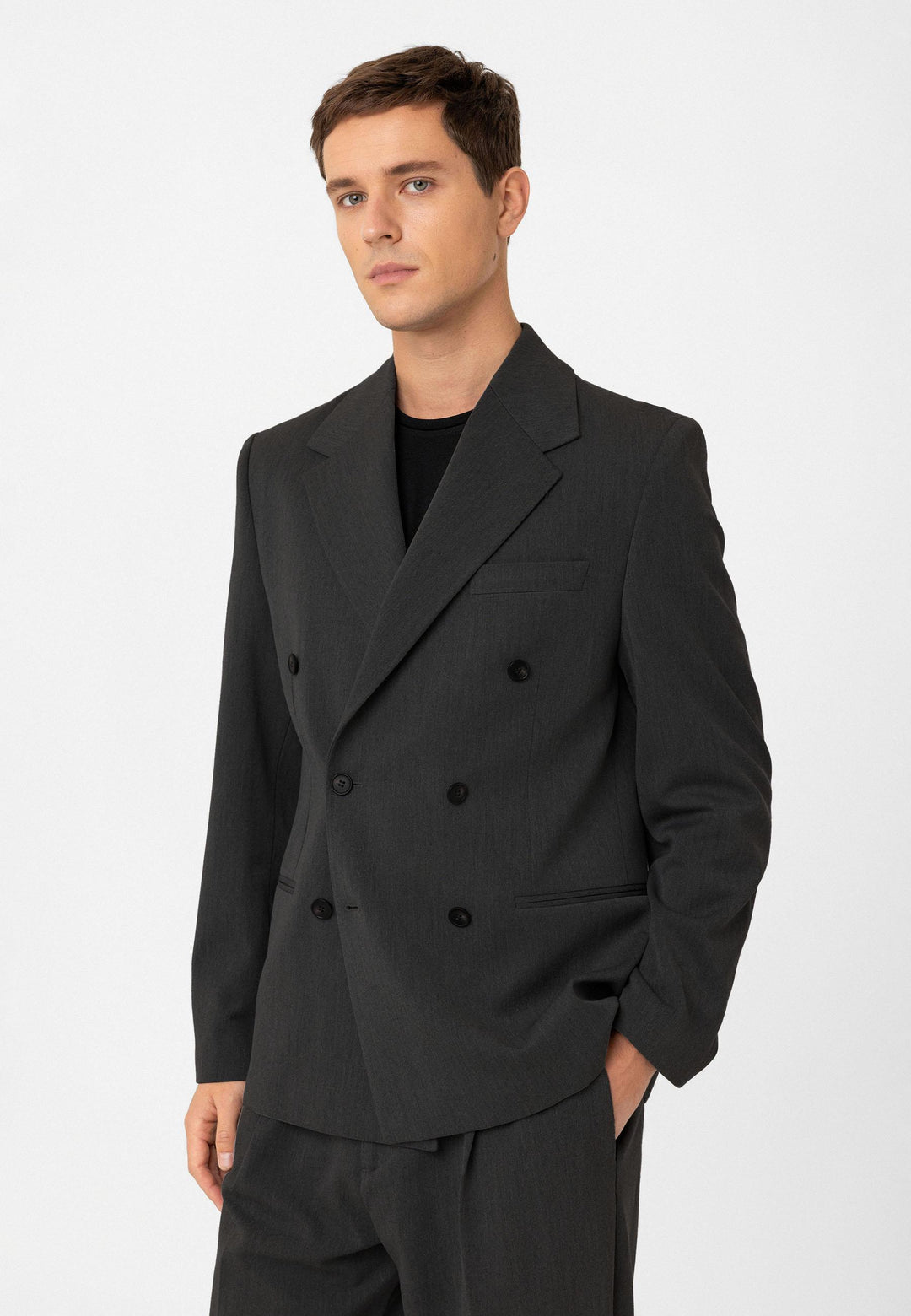 ANT Antioch Anthracite Relax Fit Double Breasted Men's Blazer Jacket - Escondido