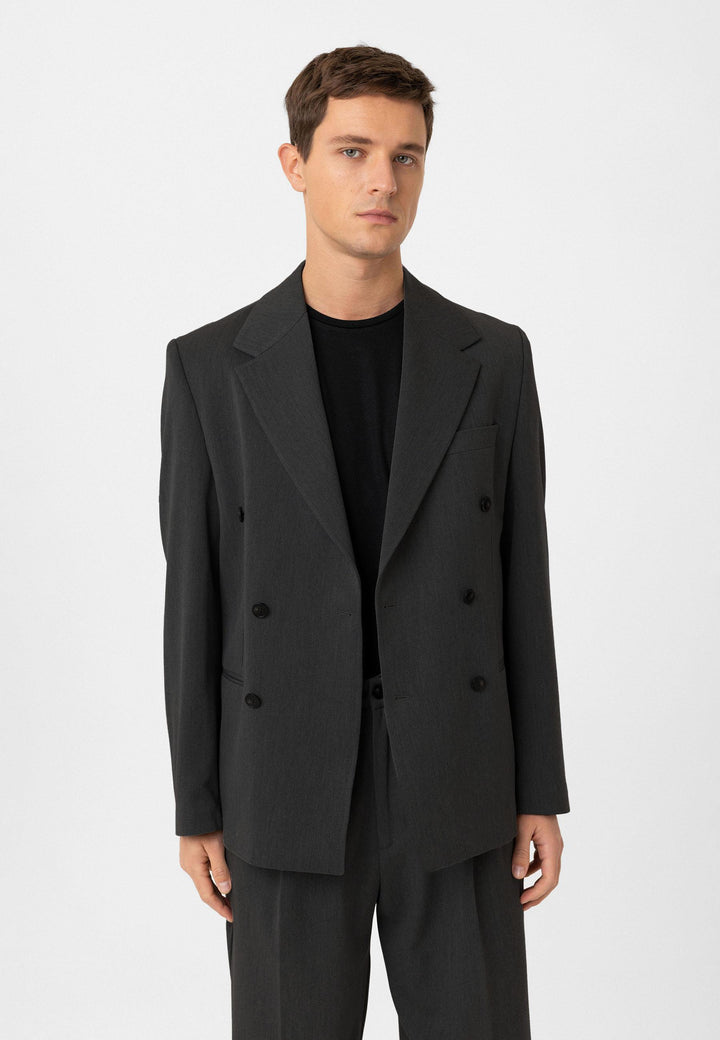 ANT Antioch Anthracite Relax Fit Double Breasted Men's Blazer Jacket - Escondido
