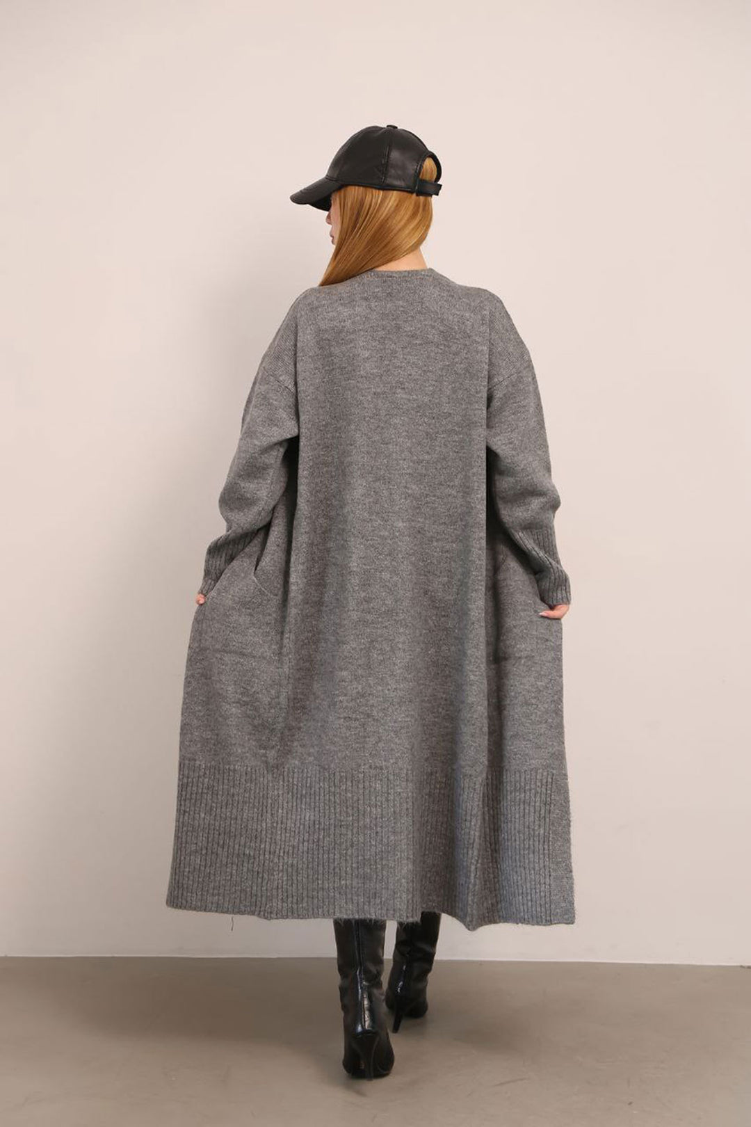 Anthracite Casual Soft Textured Knit Cardigan BCES-252009 - Roquetas de Mar