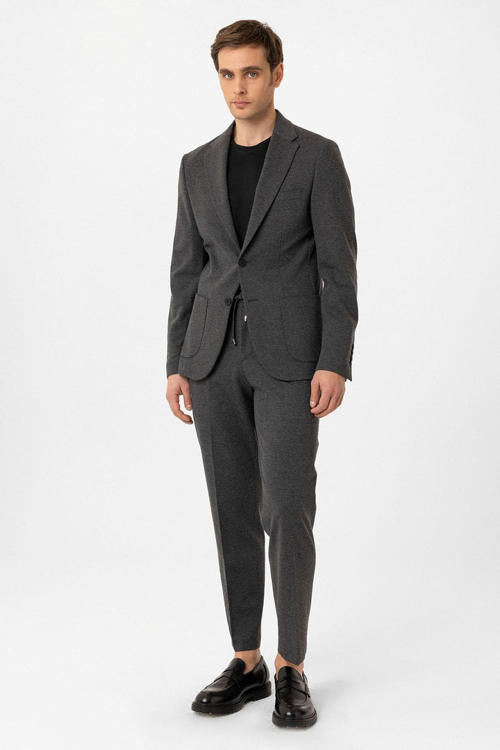ANT Antioch Anthracite Slim Fit Comfort Men's Suit - Kalamáta