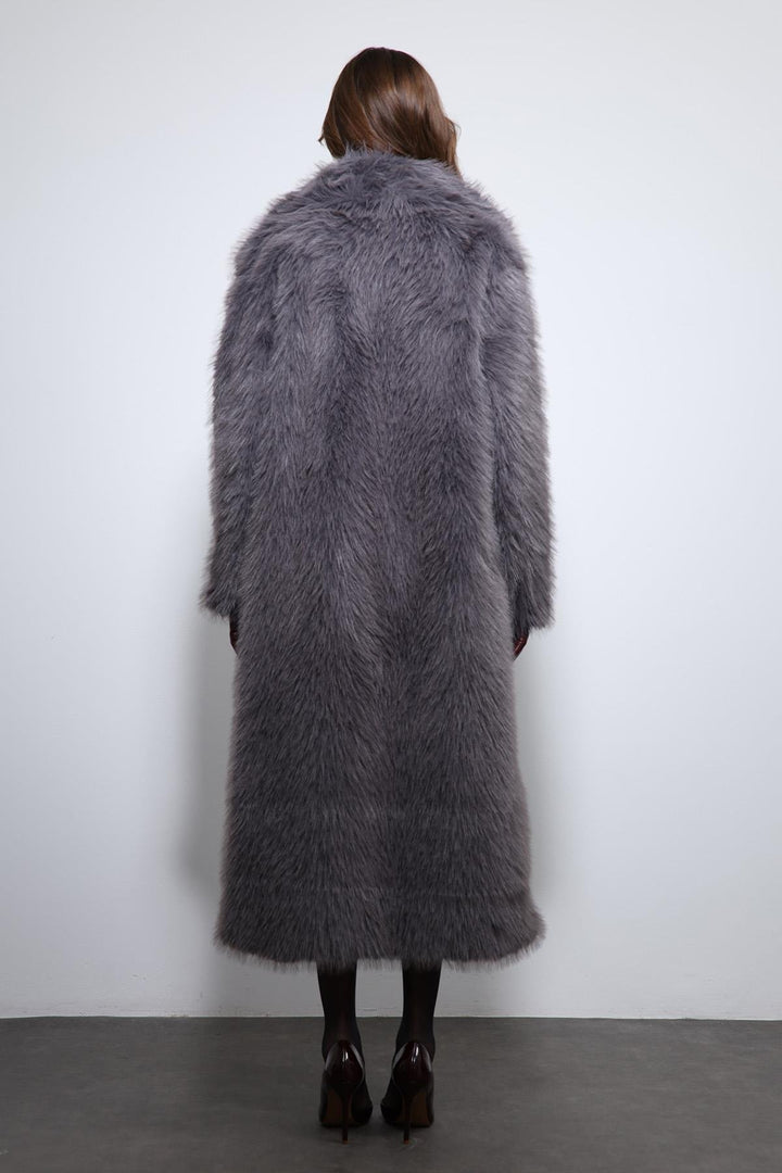 ANT Antioch Anthracite Faux Fur Long Coat - Ludwigshafen
