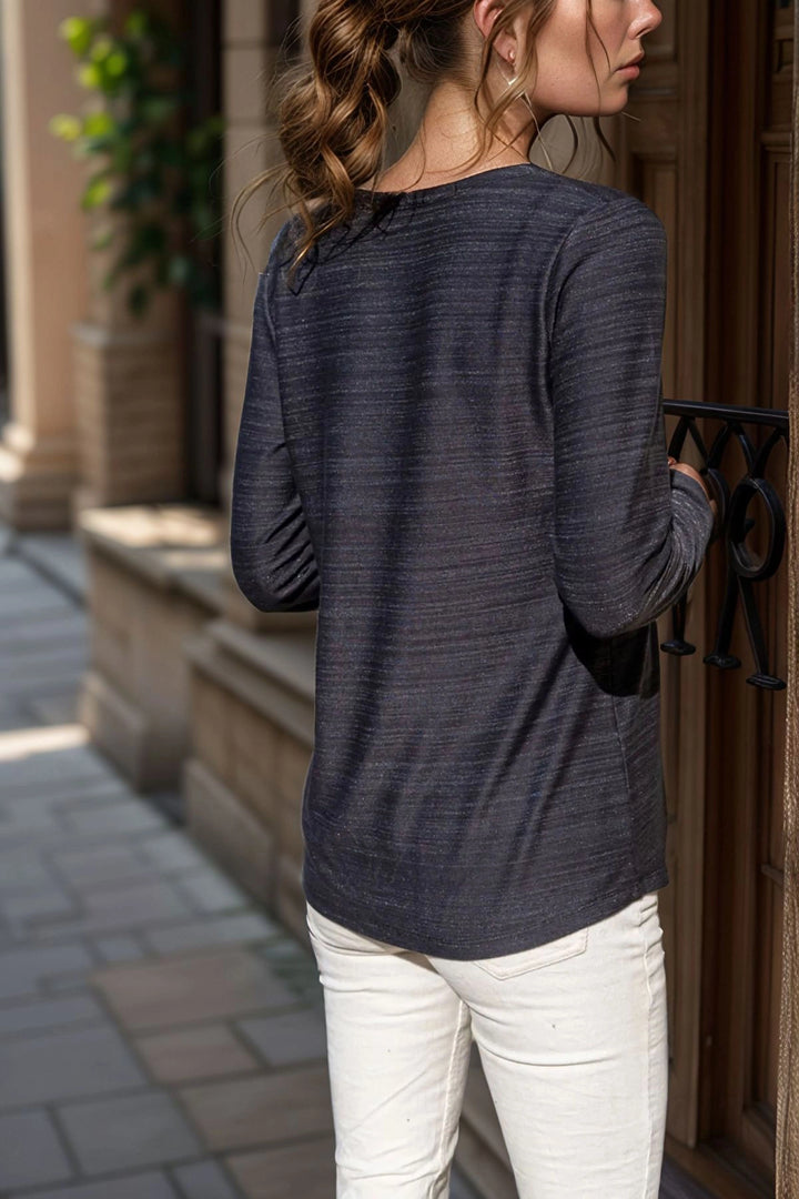 Anthracite V-Neck Self-Draining Basic Blouse BCBSK-25700-3191 - Ipswich
