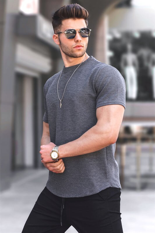 MDX Anthracite Waffle Fabric Basic T-shirt 5883 - Seixal